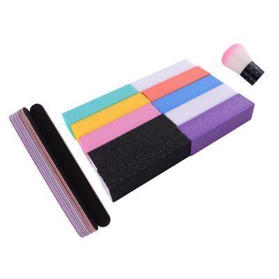 BIUDECO 1set Nail Art Tools Kit Nail Files Polishing Blocks Brush Convenient Manicure Supplies for Home Salon Use