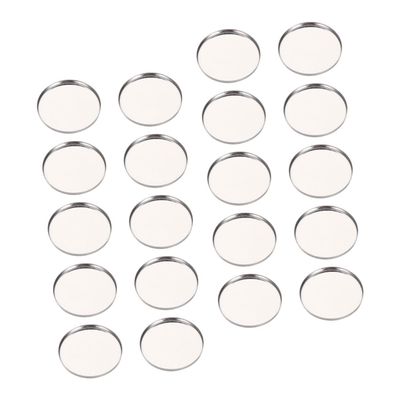 CANIGHT 50pcs Stainless Steel Round Eyeshadow Plates for Diy Makeup Empty Magnetic Cosmetic Pans for Storing Eyeshadow Lipstick and Blush for Crafting and Display