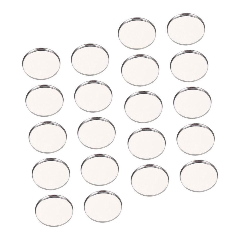 CANIGHT 50pcs Stainless Steel Round Eyeshadow Plates for Diy Makeup Empty Magnetic Cosmetic Pans for Storing Eyeshadow Lipstick and Blush for Crafting and Display