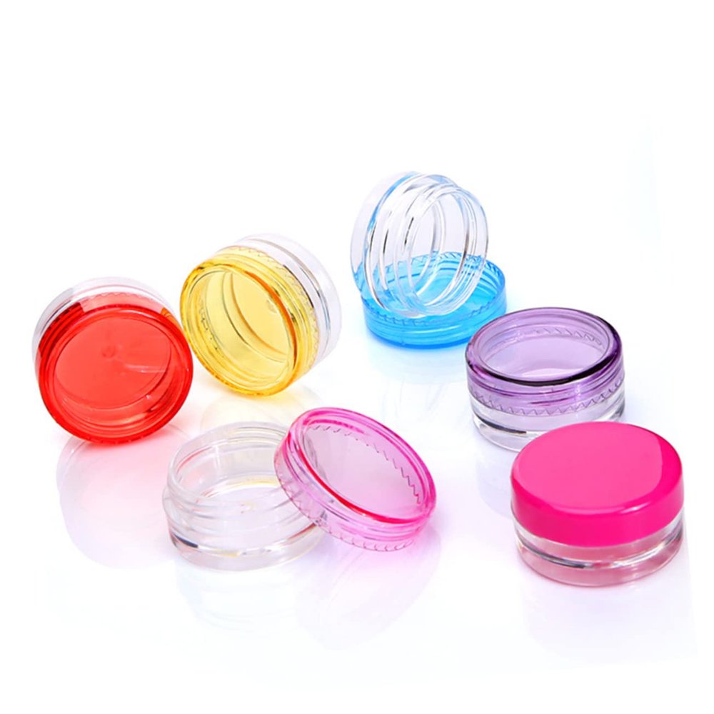 HONMEET 55pcs Round Cream Jars for Cosmetics Reusable Plastic Dispenser Boxes for Lotion Eye Cream and Travel Essentials for Easy Storage and Organization