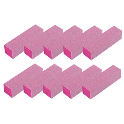 BIUDECO 10pcs Pink Nail Buffer Sponge Manicure Tool for Nail Care Pedicure Shaping Gentle Buffing for Natural Portable Easy to Use at Home Salon