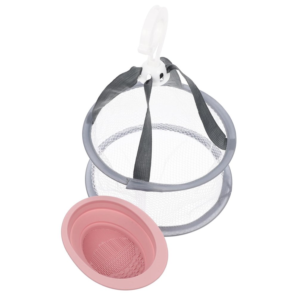 CANIGHT 1set Silicone Makeup Brush Cleaner Drying Basket Compact Design for Efficient Cleaning of Makeup Tools