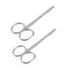 BIUDECO 2pcs Stainless Steel Eyebrow Scissors Facial Nose Hair Trimmer for Women Men view 1
