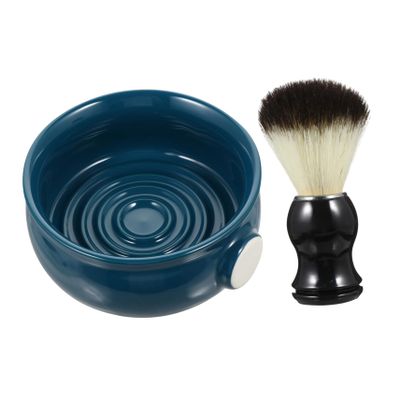FRCOLOR 2pcs Men Shaving Ceramic Soap Bowl Brush for Comfortable Wet Shaving for Beard Types for Father's Day