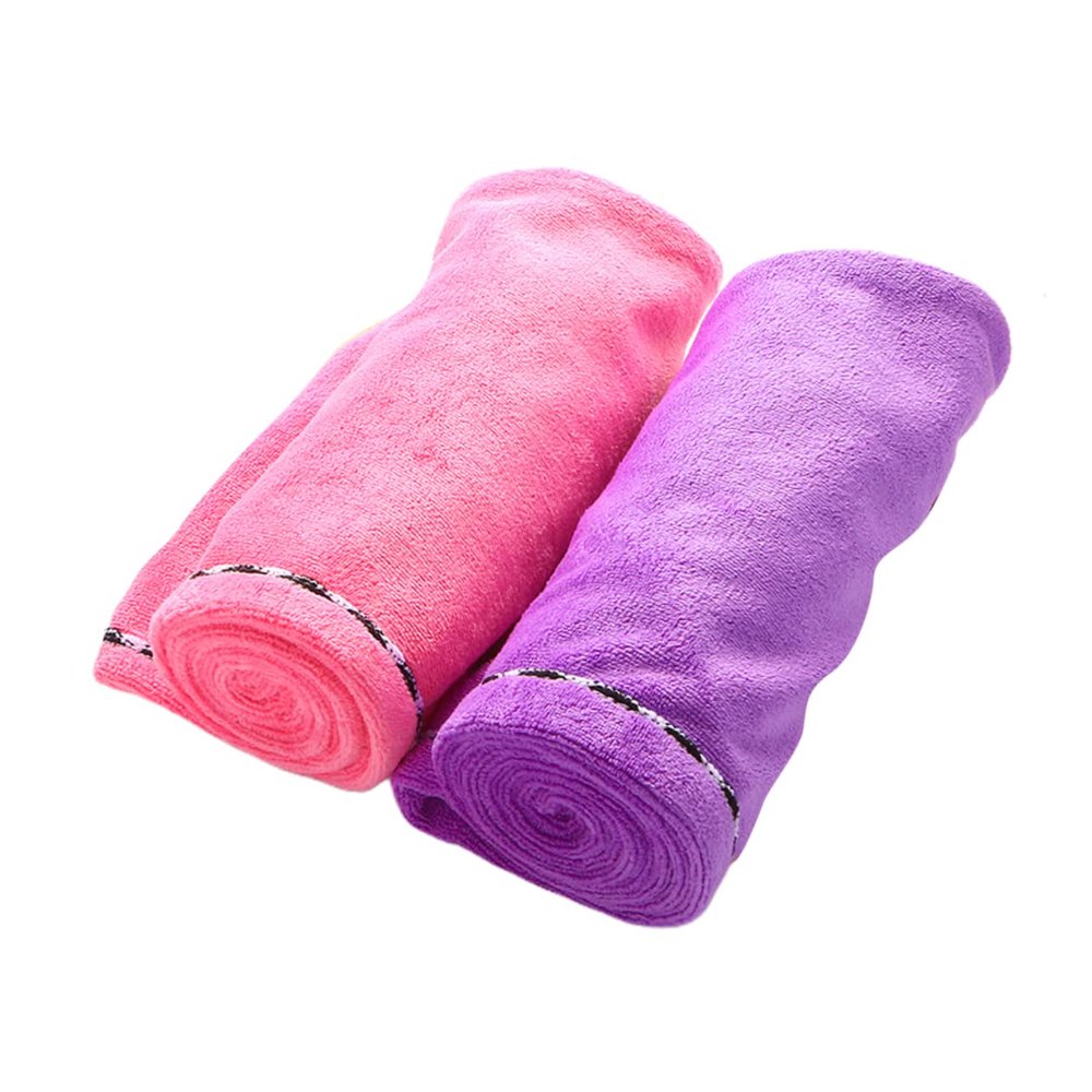 HONMEET 2pcs Microfiber Hair Drying Caps Ultra-Absorbent Turbans for Quick Drying Hair Lightweight and Comfortable Bathroom Accessories for Home Use Gym and Travel Rosy Deep