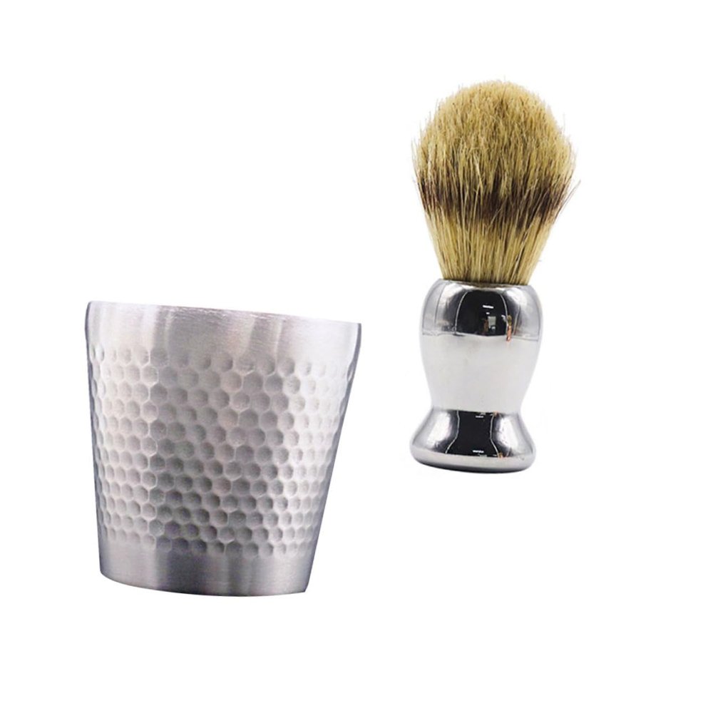 FRCOLOR Men Shaving Brush Set Shaving Bowl Holder Beard Trimming Kit Hair Brush Safe Material