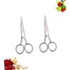 LALADEFIEE 2pcs Stainless Steel Beard Trimming Shears for Men Precision Scissors for Grooming and Barber Shop Use Sleek Mirror Polished Finish for and Beard Styling view 2