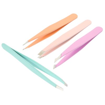 Healeved 4pcs Stainless Steel Eyebrow Tweezers Eyebrow Tweezers for Men for Travel Beauty Routine