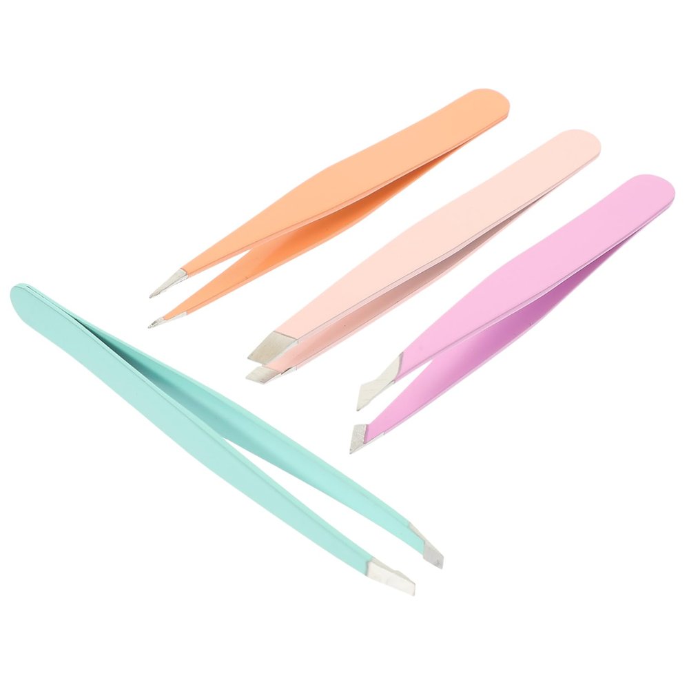 Healeved 4pcs Stainless Steel Eyebrow Tweezers Eyebrow Tweezers for Men for Travel Beauty Routine