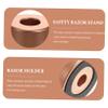 Healeved Aluminum Razor Stand Base for Manual Razors Lightweight Wear-resistant Shaving Tool Holder Bathroom Use and Drying Rose Gold view 2