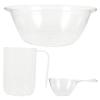 Outanaya 1set Round Facial Cleansing Basin with Mouthwash Cup and Spoon Transparent Design for Home and Salon Use for Skin Management and Facial Care view 1