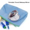Santa Claus and Dragon Compact Mirror Christmas Lights Snowy Valley Women Pocket Mirror,Girls Small Mirror for Purse, Portable Travel Makeup Mini Mirror 1x/2x Magnifying Compact Mirror view 3