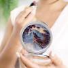 Santa Claus and Dragon Compact Mirror Christmas Lights Snowy Valley Women Pocket Mirror,Girls Small Mirror for Purse, Portable Travel Makeup Mini Mirror 1x/2x Magnifying Compact Mirror view 4