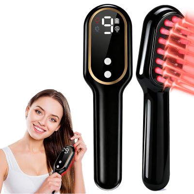 Laser Hair Growth Comb, Handheld LLLT Hair Regrow Device, At-Home Hair Loss Treatment for Women & Men - Hair Comb, Black