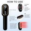 Laser Hair Growth Comb, Handheld LLLT Hair Regrow Device, At-Home Hair Loss Treatment for Women & Men - Hair Comb, Black view 3