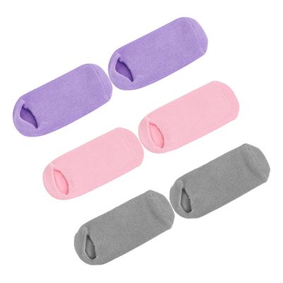 BELLIFFY 3pairs Moisturizing Spa Socks for Women of Gel-Lined Foot Covers for Cracked Heel Care Soft Cotton Blend for Home and Beauty Treatment