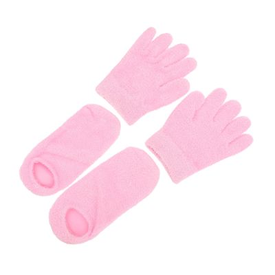 BELLIFFY 2pairs Moisturizing Gel Socks Gloves for Women Men Thin Spa Gloves Socks Dry Hands Foot Moisturizing Soft Reusable