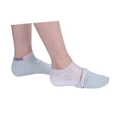 COLLBATH 3pairs Silicone Heel Socks of Protective Ankle Sleeves for Blister Relief Moisturizing Cracked Heels Lightweight and Breathable Design Height