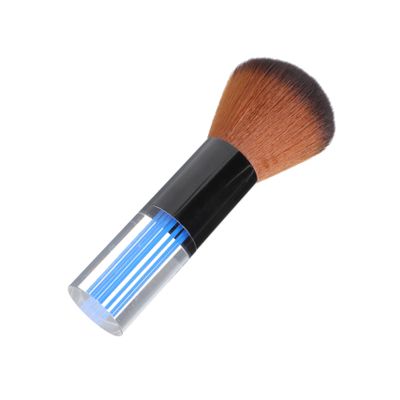 BIUDECO 1pc Soft Bristle Beard Duster Brush for Barbers Gentle Hair Removal Tool for Neck and Face for Hair Salons and Home Use Blue Crystal Design