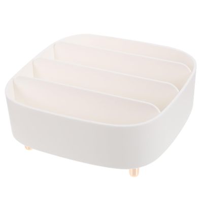 BIUDECO Makeup Organizer Desktop Makeup Case 4 Sections Storage for Eyeshadow Lipstick Nail Polish Brush Countertop Organizer