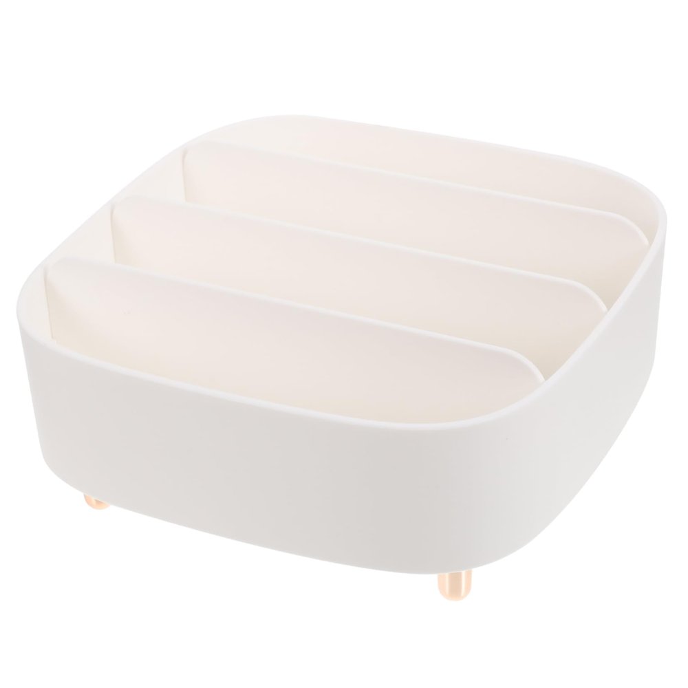 BIUDECO Makeup Organizer Desktop Makeup Case 4 Sections Storage for Eyeshadow Lipstick Nail Polish Brush Countertop Organizer