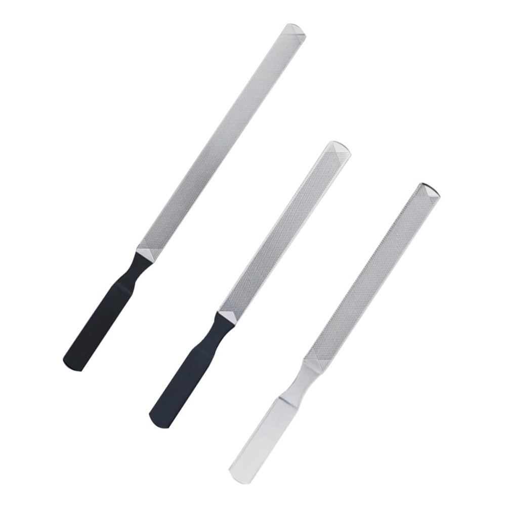 BIUDECO 3pcs Nail Manicure Tools Stainless Steel Nail Files Supplies for Techs Accessories Kit