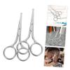IWOWHERO 2pcs Nose Hair Scissors Eyebrow Trimmer Facial Hair Scissors Portable for Women Men Easy to Use for Daily Grooming view 3