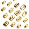 24 Pcs Golden Oval Press on Nails Short Fake Nails with Glue Artificial Nail Fall False Nails with 3D Design Handmade Nails Press ons Full Cover Reusable Stick on Nail for Women Girls view 3