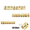 24 Pcs Golden Oval Press on Nails Short Fake Nails with Glue Artificial Nail Fall False Nails with 3D Design Handmade Nails Press ons Full Cover Reusable Stick on Nail for Women Girls view 4