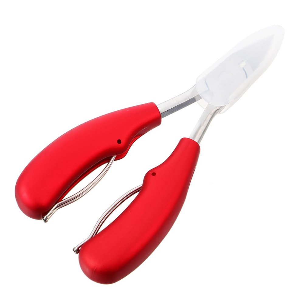HAPINARY Professional Curved Toenail Nipper Ergonomic Grip Nail Clipper for Thick Nails Durable Stainless Steel Pedicure Tool for Seniors and Ingrown Toenails Care