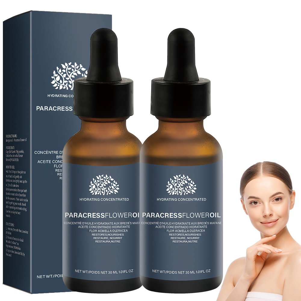 2PCS Paracress Facial Oil, Paracress Oil,Paracress Facial Serum Organic, Reduce Smooth Fine Lines and Wrinkles,for All Skin Types