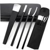 HONMEET 4pcs Household Nail Trimming Tool Set Durable Pedicure Accessories for Care Includes Nail Clippers and Polishing Tools Black view 3