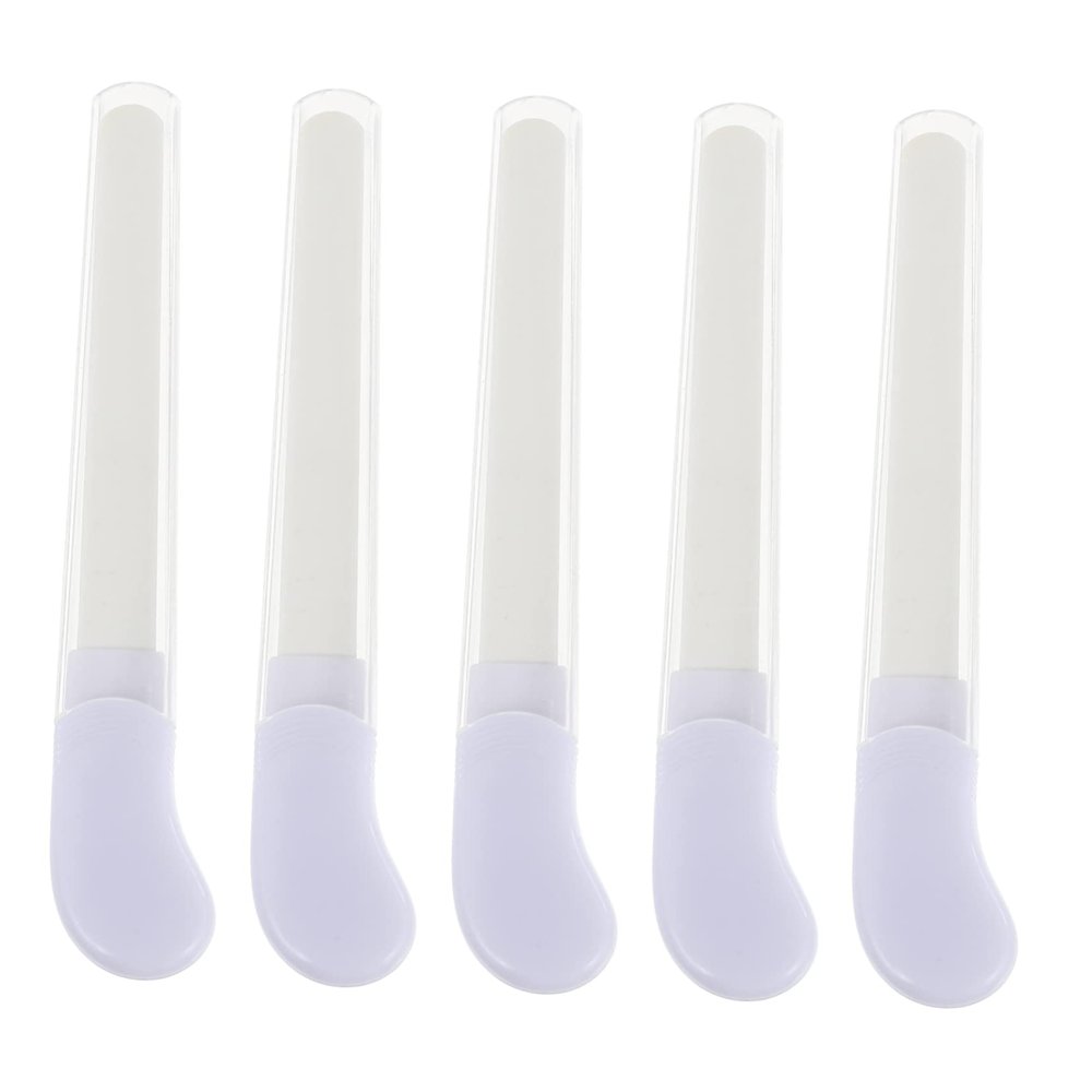 BIUDECO 5pcs Ceramic Nail Files Portable Fingernails Polishing Tools for Manicure and Pedicure Suitable for Home Salon Use Easy to Handle and Lightweight Random Color