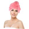 MUSISALY Fast Drying Hair Wrap Hat with Button Lightweight Fleece Hair Towel for Home and Salon Use Prevents Heat Damage Easy to Clean Pineapple view 4