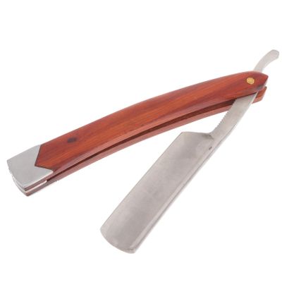 FOYTOKI 2pcs Manual Beard Trimmer for Men Razor Wood Handle Barber Shaving Tool for Stubble Hair Grooming