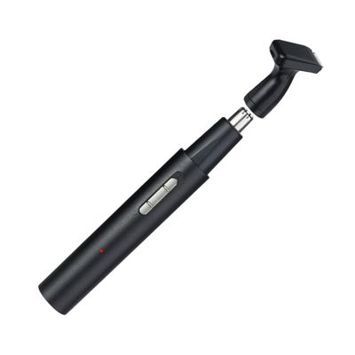 PLAFOPE 1set Electric Nose Hair Trimmer Sideburns Remover USB Rechargeable Detachable Washable Head Black Metal Design for Precise Grooming