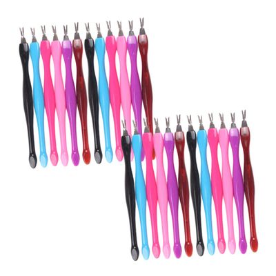 CANIGHT 1set Cuticle Remover Dead Skin Forks for Manicure Nail Art Tool Red Black Professional Personal Use