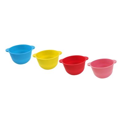 Mikinona 4pcs Foldable Silicone Wax Melting Container High-temperature Resistant Bowls for Hair Removal Compatible with Wax Heater for Home and Salon Use Red Yellow Blue Pink
