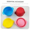 Mikinona 4pcs Foldable Silicone Wax Melting Container High-temperature Resistant Bowls for Hair Removal Compatible with Wax Heater for Home and Salon Use Red Yellow Blue Pink view 3