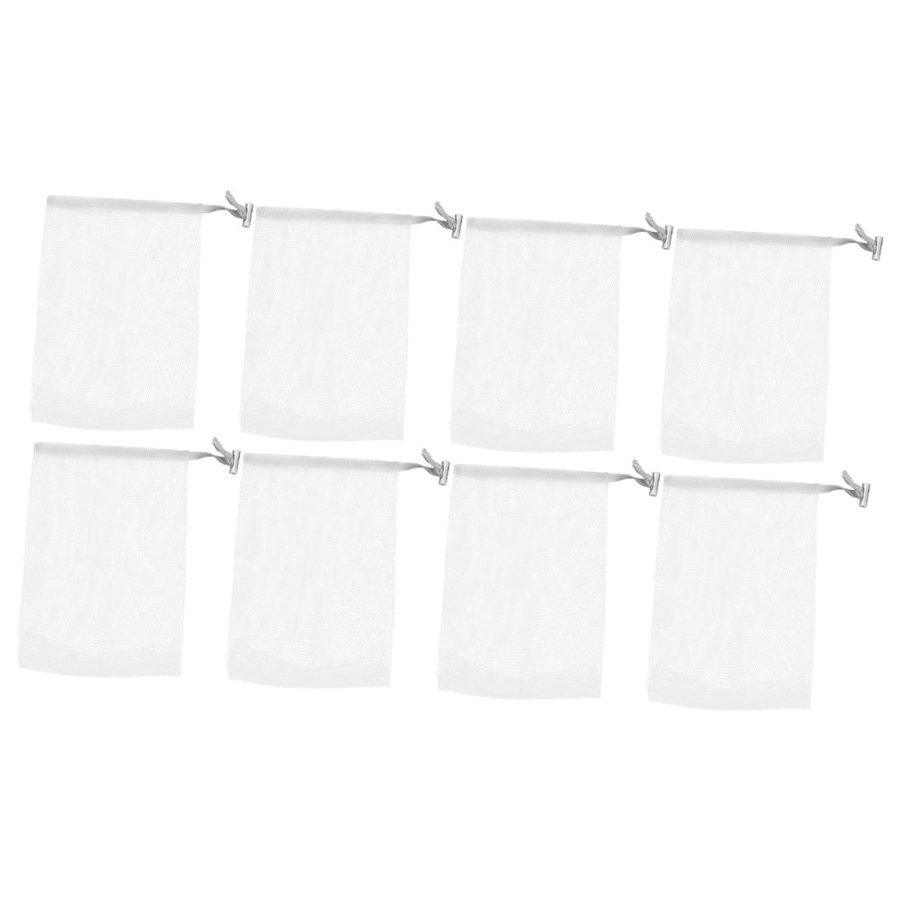 PLAFOPE 8pcs Exfoliating Soap Net Bags Multipurpose Foaming Mesh Pouches for Cleansing Travel-friendly Design Keeps Soap Dry for All Ages Deep