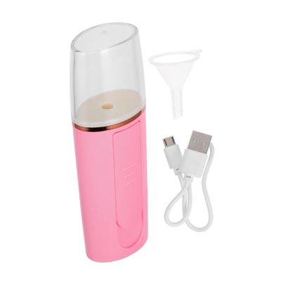 CANIGHT 1pc USB Rechargeable Nano Facial Steamer for Moisturizing and Pore Cleansing Portable Warm Mist Face Humidifier for Skincare Routine Pink