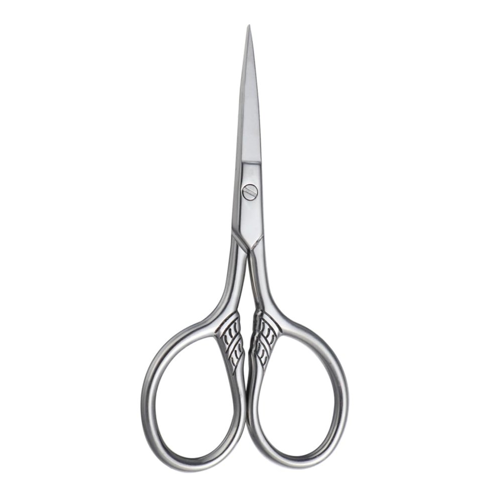 HONMEET Stainless Steel Mustache and Beard Trimming Scissors for Men Precision Grooming Shears with Durable Blades for Facial Hair Care Silver