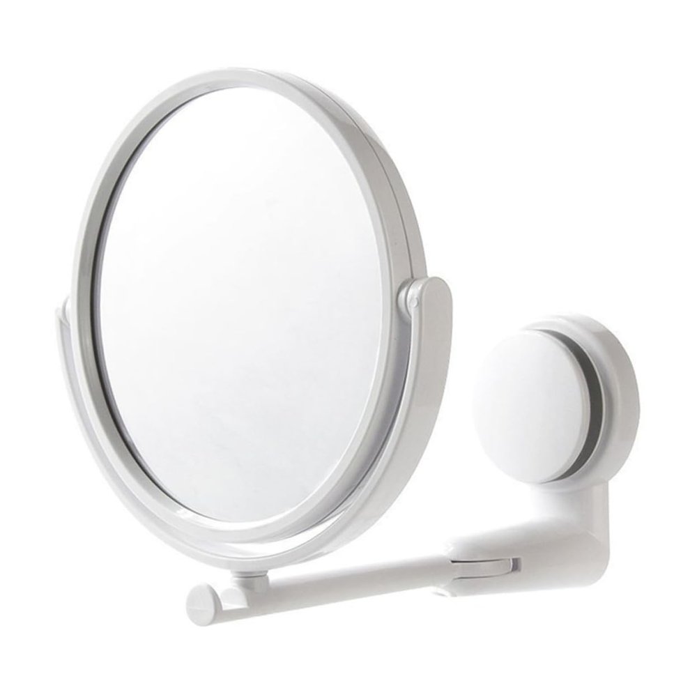 PLAFOPE Punch Wall-Mounted Beauty Mirror Suction Cup Rotating Double-Sided Makeup Mirror for Bathroom Bedroom and Dorm Use Easy Installation and Strong Hold