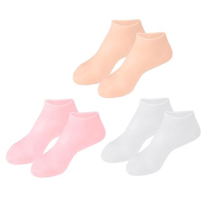 Healeved 3pairs Moisturizing Socks for Cracked Heels of Hydrating Foot Covers for Softening Dry Skin for Home Pedicure Care Calluses and Foot Therapy