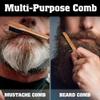 Vtuna 2-in-1 Beard Comb & Brush - Mustache & Beard Comb for Men. Handcrafted from Solid Wood, Buffalo Horn, and Cow Tail Hair. Comes in a Box, Perfect for Gifting. view 3