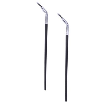 MUSISALY 2pcs Curved Lower Eyelash Brushes Girl Eyebrow Makeup Applicators Fan-shaped Mascara Brush for Travel Use