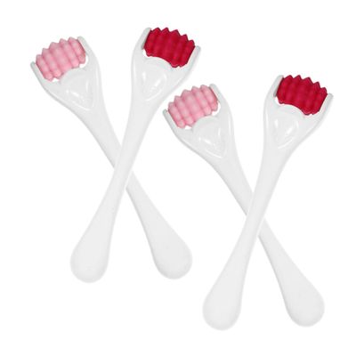 BUTIFULSIC 4pcs Silicone Eye Massager Roller Mini Facial Roller Reusable Massage Beauty Tool