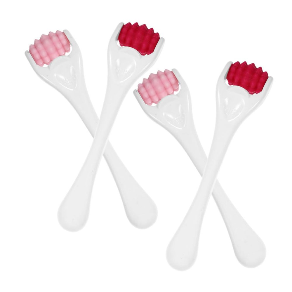 BUTIFULSIC 4pcs Silicone Eye Massager Roller Mini Facial Roller Reusable Massage Beauty Tool