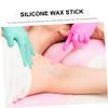 BIUDECO 3pcs Non-stick Wax Sticks for Hair Removal Silicone Applicators Spatulas Safe Easy to Clean for Body Feet Hands view 3
