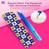 Expert Slant Tip Tweezers with Leather Travel Case, GlamTweeler Sharp & Precision Stainless Steel Tweezer for Eyebrows, Facial Hair and Fine Hairs Removal (Sparkle Royal Blue & Aqua) view 2
